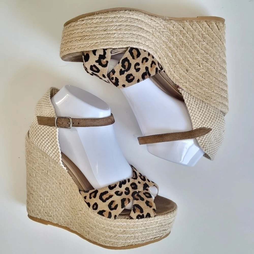 Ettore Masotti Stefy Animal Print Platform Wedge Espadrille